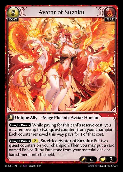GATCG-RDO-EN-171 SR Avatar of Suzaku