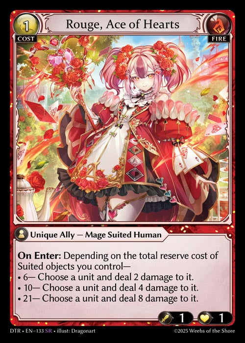 GATCG-DTR-EN-133 SR Rouge, Ace of Hearts