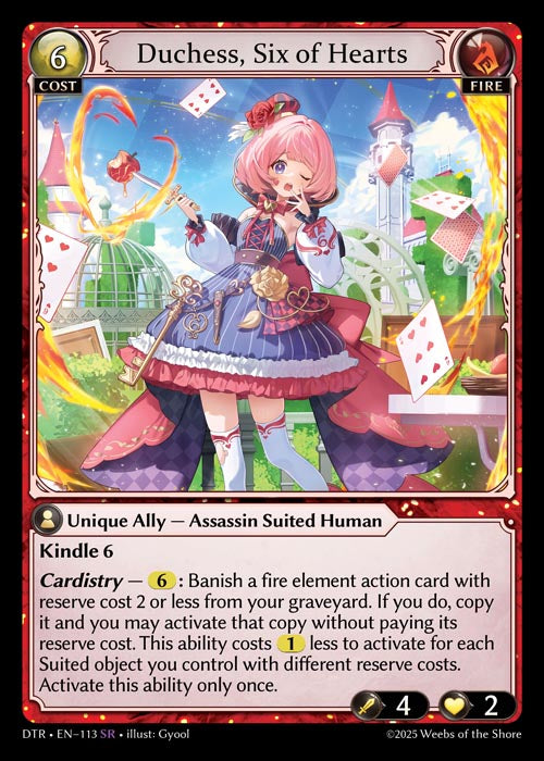 GATCG-DTR-EN-113 SR Duchess, Six of Hearts