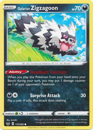 PTCG-SS01 117/202 C Galarian Zigzagoon
