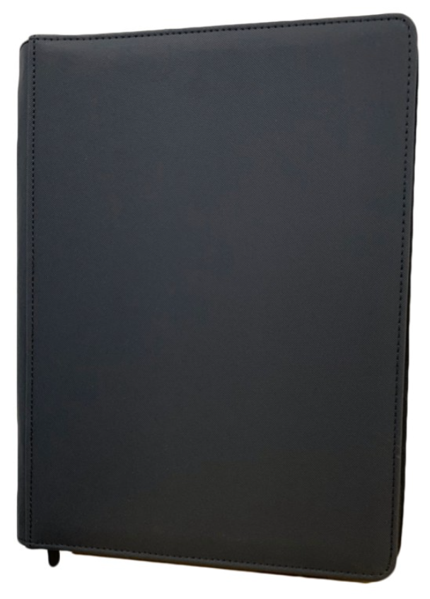 Generic Canvas 9-Pocket Zipper Binder - Black