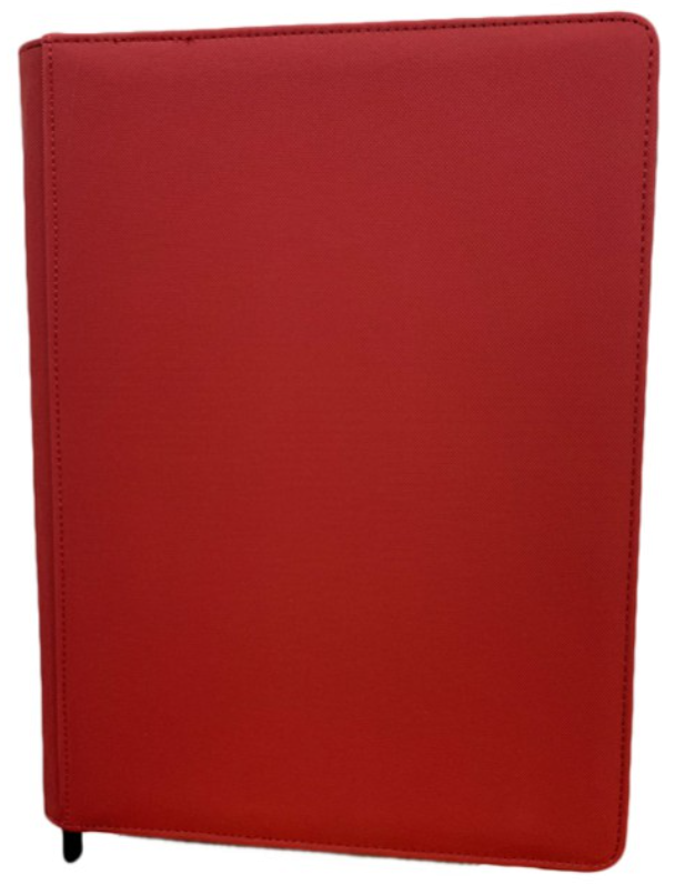 Generic Canvas 9-Pocket Zipper Binder - Red