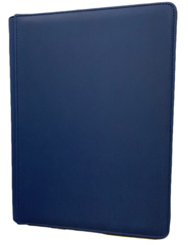 Generic Canvas 9-Pocket Zipper Binder - Blue