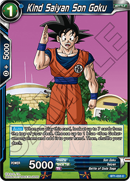 DBSCG-BT1-033 C Kind Saiyan Son Goku