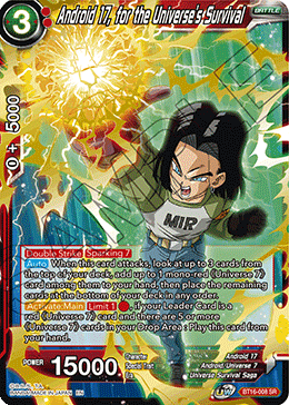 DBSCG-BT16-008 SR Android 17, for the Universe's Survival