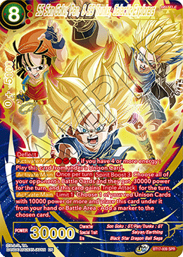 DBSCG-BT17-009 SPR SS Son Goku, Pan, & SS Trunks, Galactic Explorers