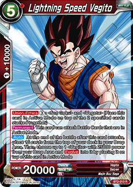 DBSCG-BT2-013 R Lightning Speed Vegito