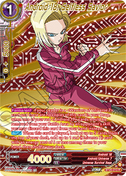 DBSCG-BT20C-010 R Android 18, Selfless Savior