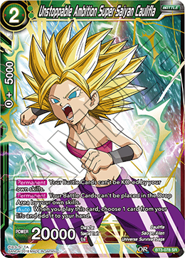 DBSCG-BT3-078 SR Unstoppable Ambition Super Saiyan Caulifla