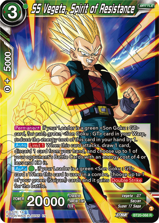 DBSCG-BT20-068 R SS Vegeta, Spirit of Resistance