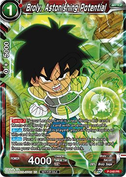 DBSCG P-248 PR Broly, Astonishing Potential (Unison Warrior Series Tournament Pack Vol.2)