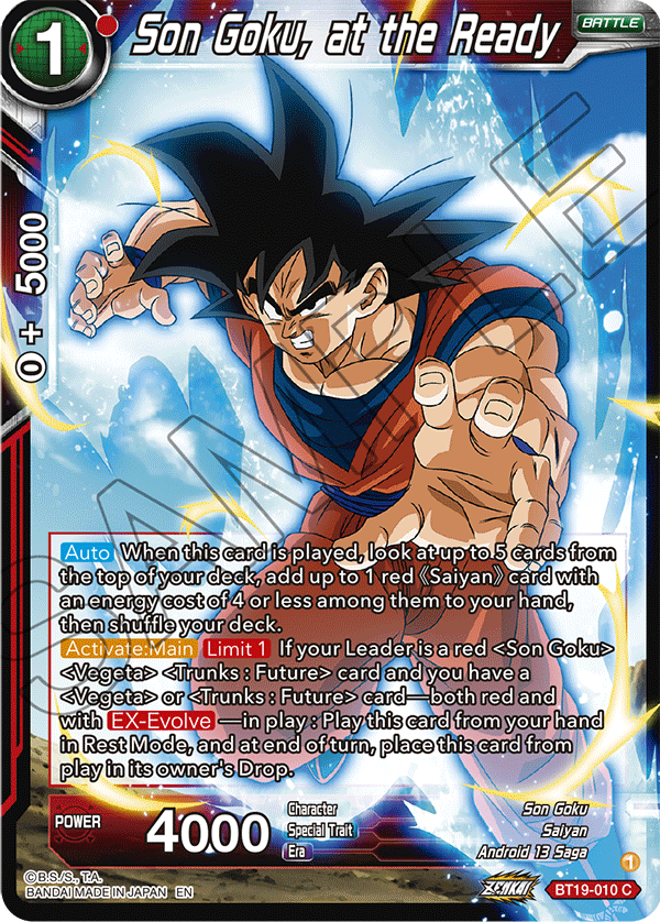 DBSCG-BT19-010 C Son Goku, at the Ready