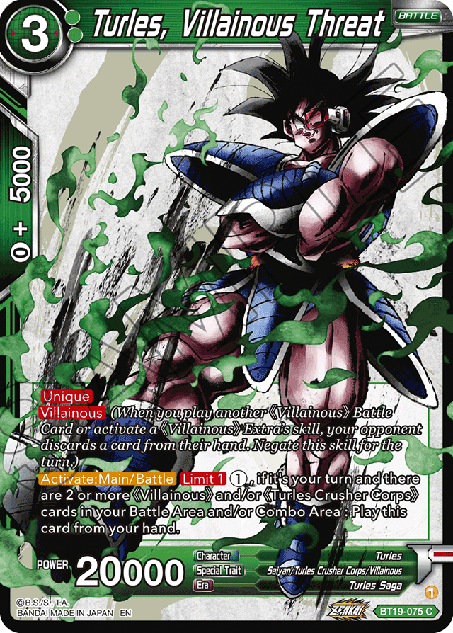 DBSCG-BT19-075 C Turles, Villainous Threat