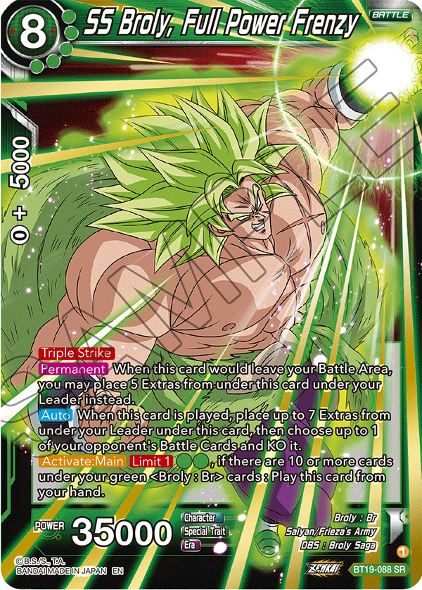 DBSCG-BT19-088 SR SS Broly, Full Power Frenzy