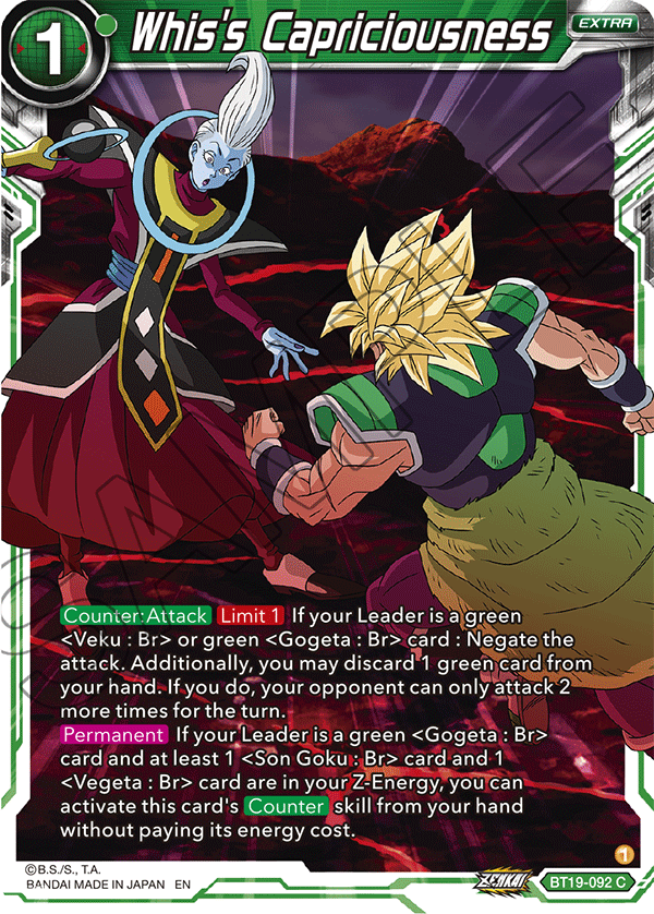 DBSCG-BT19-092 C Whis's Capriciousness