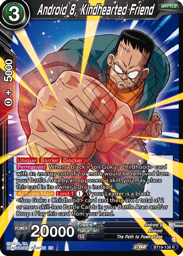 DBSCG-BT19-136 R Android 8, Kindhearted Friend