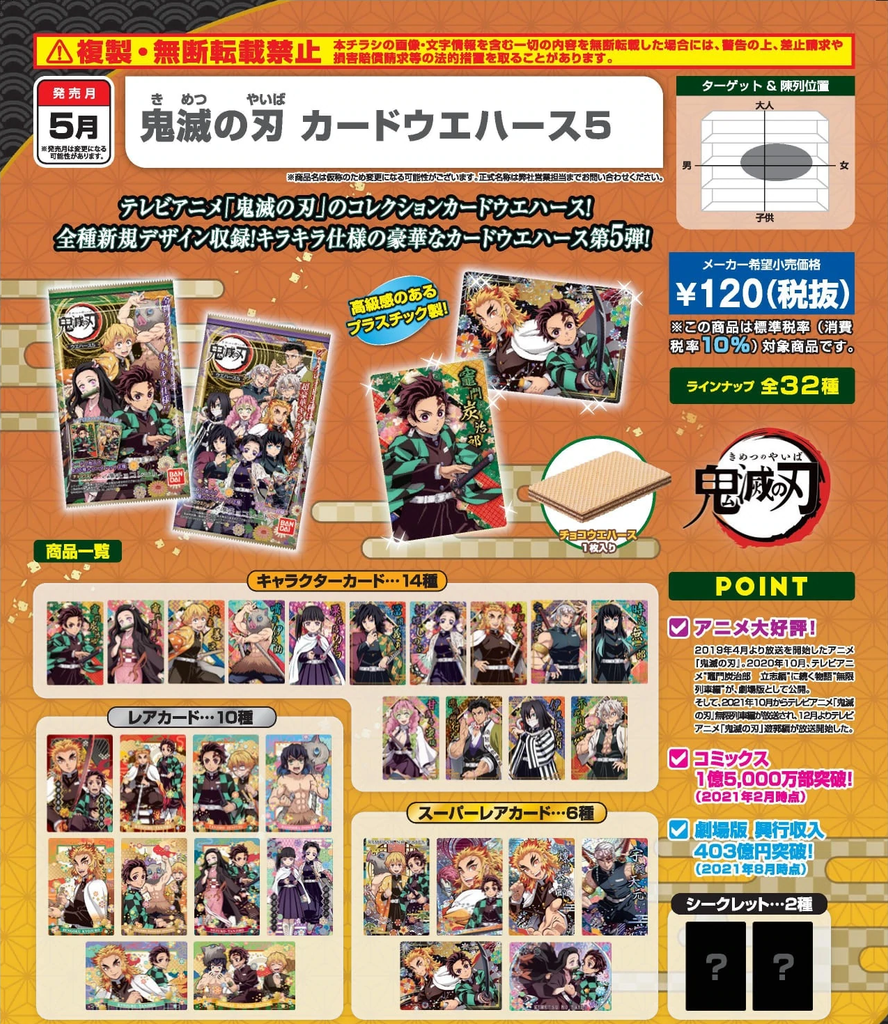 Demon Slayer: Kimetsu no Yaiba Chocolate Wafer 5 Box